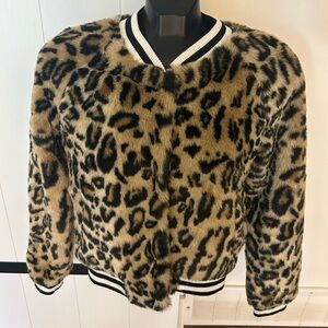 Leopard Print Faux Fur Jacket